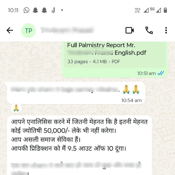 Palm Reading tp testimonial